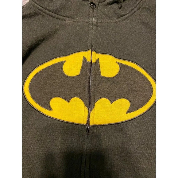 KIDS BATMAN FULL ZIP HOODIE WITH MASK - BOYS SIZE LARGE 10/12 - GREAT CONDITION - Picture 2 of 8
